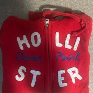 Hollister Bright Red Zip-Up Hoodie